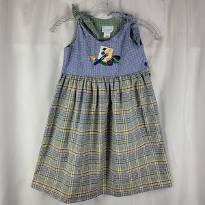 Vintage Patsy Aiken Designs Painting Art Gingham Plaid Girls Jumper Dress Size 6
